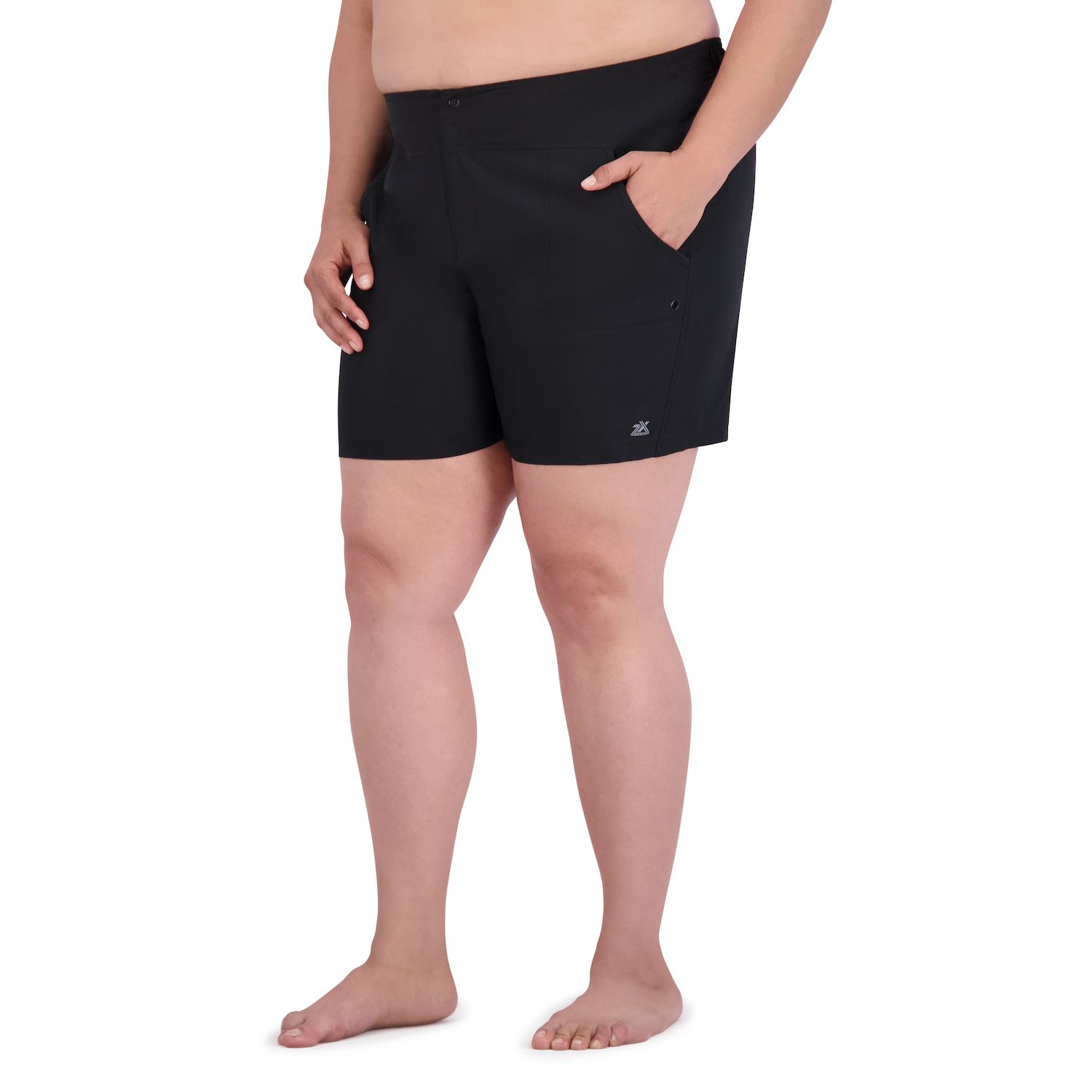 Women's Lands' End Curvy Fit 5 Quick Dry Elastic Waist Swim Shorts