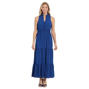 Women's London Times Floral Smocked-Waist Maxi Dress