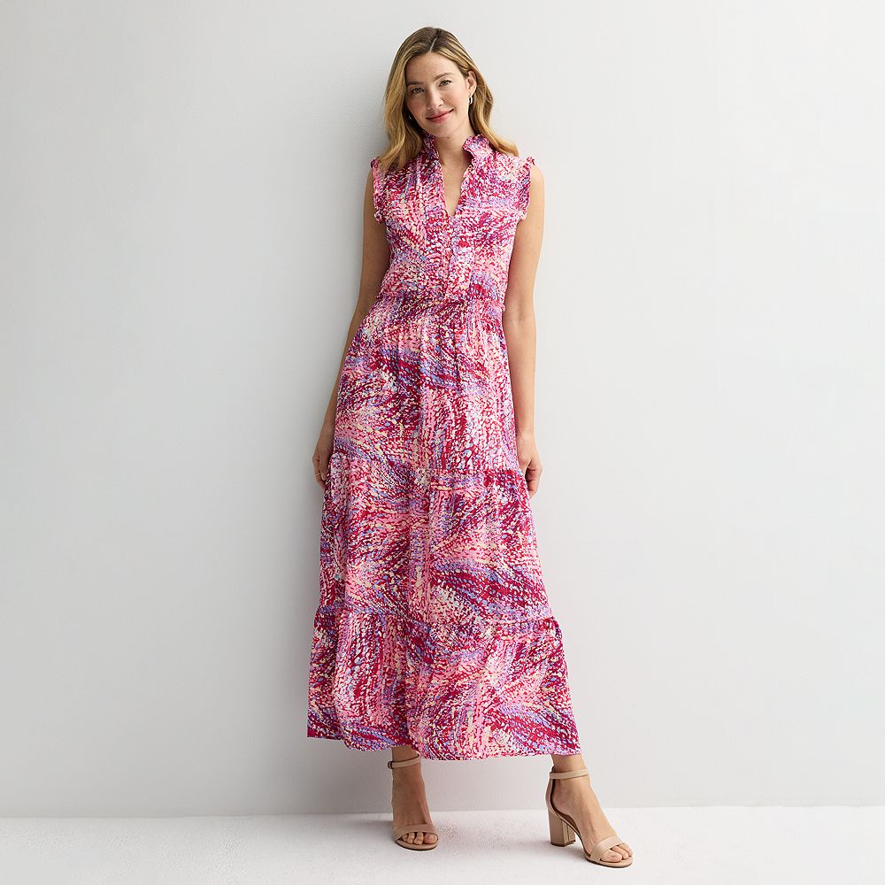 London Times Women's Floral Print Maxi Dress Blue Size 22W