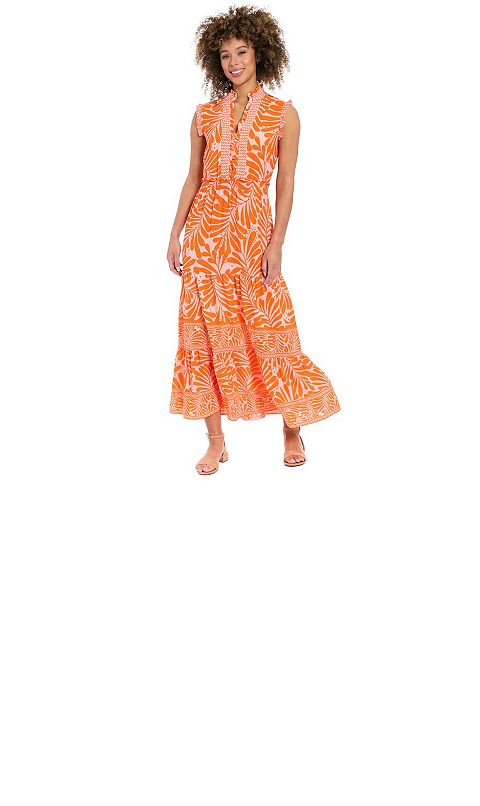 Женские платья London Women's London Times Floral Smocked-Waist Maxi Dress