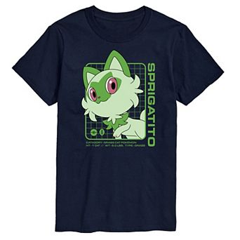 Men's Pokemon Sprigatito Stats Graphic Tee