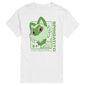 Men's Pokemon Sprigatito Stats Graphic Tee