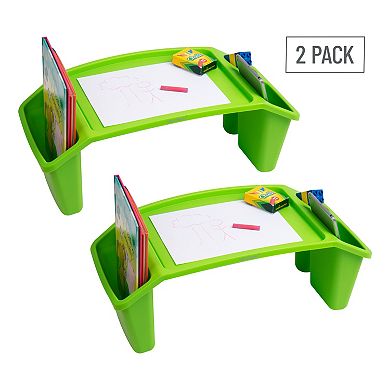 Mind Reader 2-Pack Sprout Collection Portable Desk / Breakfast Tray with Side Storage Pockets