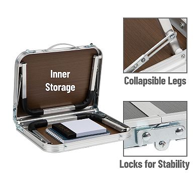 Mind Reader Woodland Collection Portable and Collapsible Laptop Desk / Breakfast Table