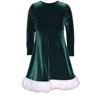 Girls 4-20 Bonnie Jean Banded Santa Dress in Regular & Plus Size