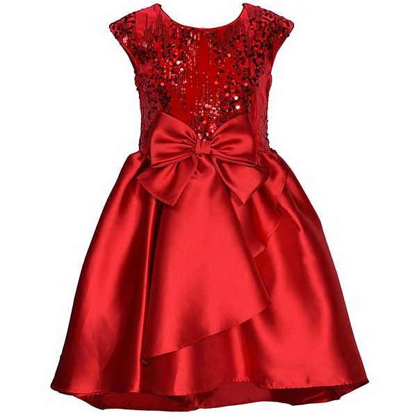 Girls 4-20 Bonnie Jean Sequin Velvet Mikado Dress in Regular & Plus Size