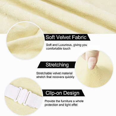 4Pcs Velvet Dining Chair Seat Cover Elastic Stretchable Slipcovers 18"x18"