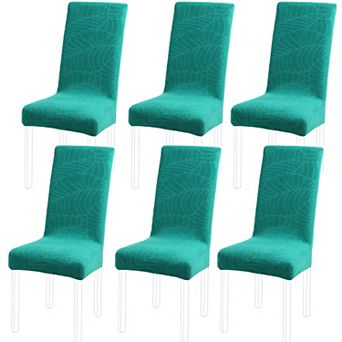 6 pc Jacquard Stretch Removable Dining Room Chair Covers