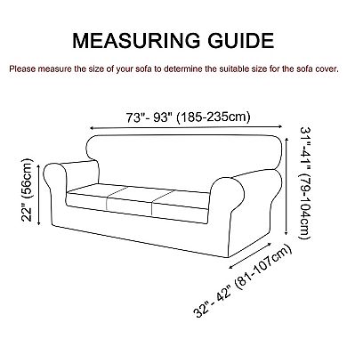 Stretch Sofa Slipcover with Elastic Bottom, 1-Piece Sofa Cover for 3 Seater
