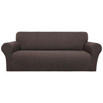Stretch Sofa Slipcover with Elastic Bottom, 1 pc Sofa Cover for 2 Seater