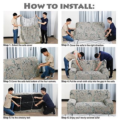 Polyester Spandex Elastic Stretch Home XL Sofa Slipcovers 1 Pc