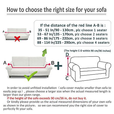 Two Seater Elastic Spandex Sofa Slipcover Ink Painting Printed Couch Cover