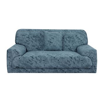 Two Seater Elastic Spandex Sofa Slipcover Ink Painting Printed Couch Cover