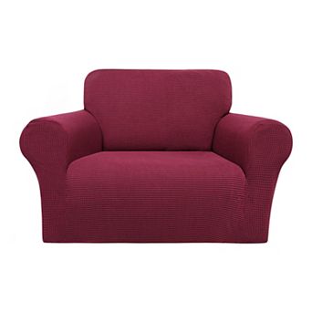 Stretch Sofa Slipcover with Elastic Bottom, 1 pc Sofa Cover for 1 Seater