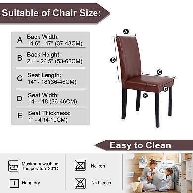 2pcs Jacquard Stretch Removable Dining Room Chair Covers