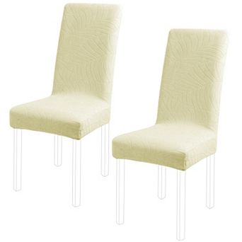 2 pc Jacquard Stretch Removable Dining Room Chair Covers