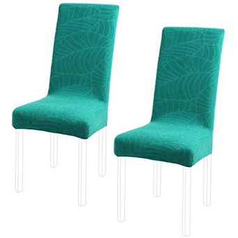 2 pc Jacquard Stretch Removable Dining Room Chair Covers