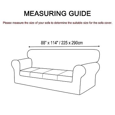 Velvet Plush Stretch XL Sofa Slipcover with Cushion Cover