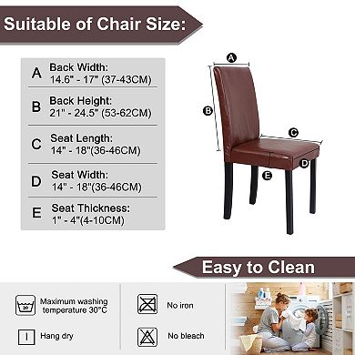 4pcs Jacquard Stretch Removable Dining Room Chair Covers