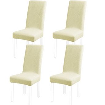 4 pc Jacquard Stretch Removable Dining Room Chair Covers