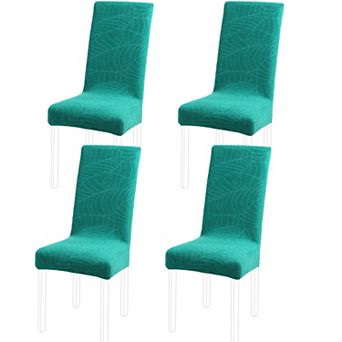 4 pc Jacquard Stretch Removable Dining Room Chair Covers