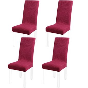 4 pc Jacquard Stretch Removable Dining Room Chair Covers