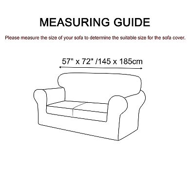 Velvet Plush Stretch Sofa Slipcover with Cushion Cover