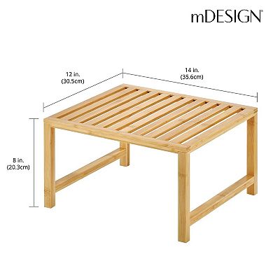 mDesign Wooden Stackable Shelf - Kitchen Food Organizer - 2 Pack, Natural Bamboo