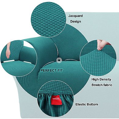 Stretch Sofa Slipcover with Elastic Bottom, 1-Piece Sofa Cover for 4 Seater
