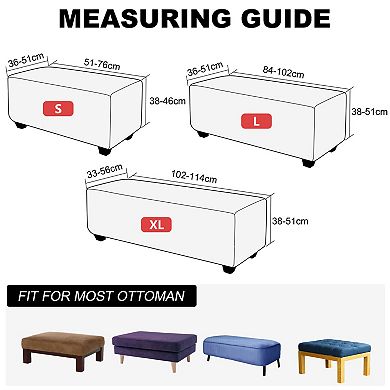Stretch Stool Cover Slipcover Furniture Covers Fit for Length 51-76cm