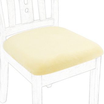 6 pc Velvet Dining Chair Seat Cover Elastic Stretchable Slipcovers 18"x18"