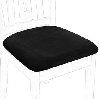 6 pc Velvet Dining Chair Seat Cover Elastic Stretchable Slipcovers 18"x18"