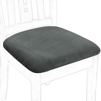 6 pc Velvet Dining Chair Seat Cover Elastic Stretchable Slipcovers 18"x18"