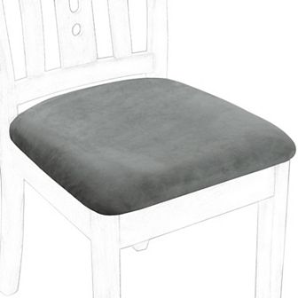 6 pc Velvet Dining Chair Seat Cover Elastic Stretchable Slipcovers 18"x18"
