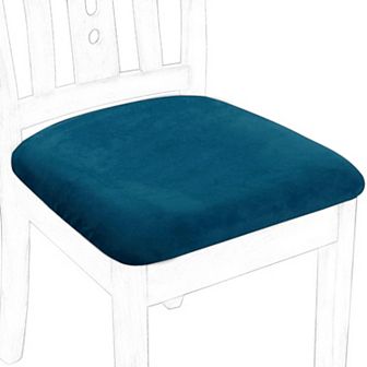 6 pc Velvet Dining Chair Seat Cover Elastic Stretchable Slipcovers 18"x18"
