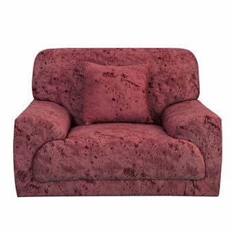 One Seater Elastic Spandex Sofa Slipcover Ink Painting Printed Couch Cover