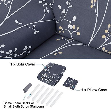 Printed XL Sofa Cover Stretch Couch Cover Sofa Slipcovers with One Pillow Case