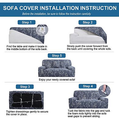 Printed XL Sofa Cover Stretch Couch Cover Sofa Slipcovers with One Pillow Case