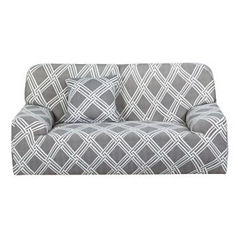 Stretch Chair Sofa Covers Couch Cover Slipcover with Cross Stripes Simple Style
