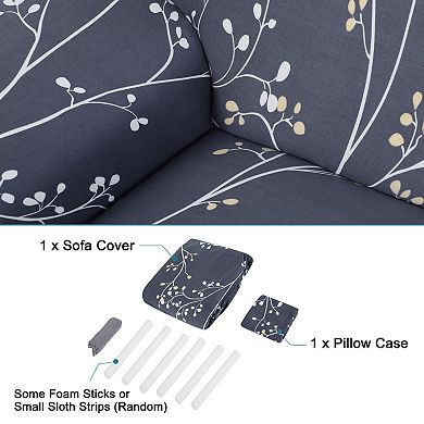 Printed Sofa Cover Stretch Couch Cover Sofa Slipcovers with One Pillow Case