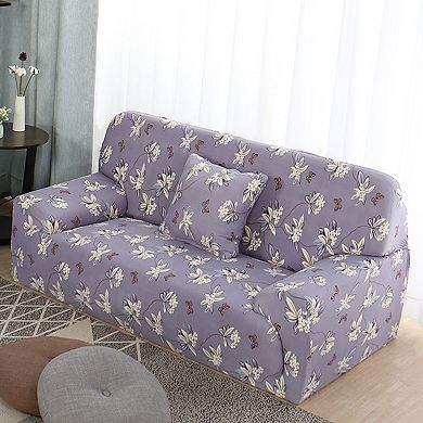 Printed Sofa Cover Stretch Couch Slipcover Furniture with One Pillow Cover for Chair Loveseat Sofas