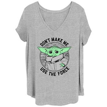 Juniors' Plus Size Star Wars: The Mandalorian Child Don't Make Me Use The Force Graphic Tee