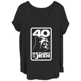 Juniors' Plus Size Star Wars Return of the Jedi 40th Anniversary Darth Vader Box Graphic Tee