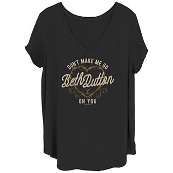 Juniors' Plus Size Yellowstone Don't Make Me Go On You Graphic Tee