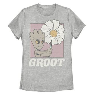 Juniors' Guardians of the Galaxy Classic Groot Box Marguerite Paint Graphic Tee