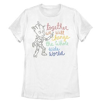 Juniors' Guardians Of The Galaxy Groot Together We Will Change The World Graphic Tee