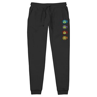 Men's Teenage Mutant Ninja Turtles Heads Pixel Art Banded Bottom Pajama Pants