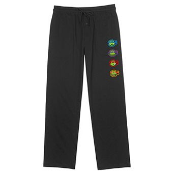 Men's Teenage Mutant Ninja Turtles Heads Pixel Art Pajama Pants