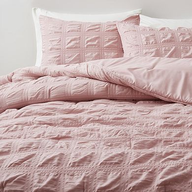 Unikome All Season 3-Piece Bubble Ruched Down Alternative Comforter Set