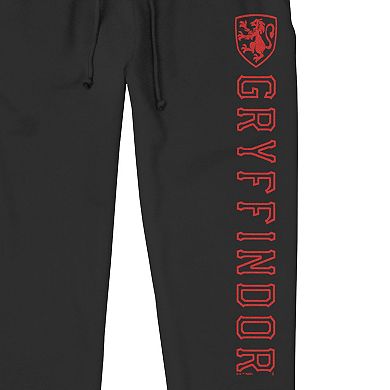 Men's Harry Potter Gryffindor Lion Red Crest Banded Bottom Pajama Pants